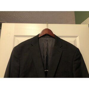 joseph abboud men's black 96%wool sport coat blazer jacket size: 46R